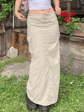 Vintage Pocket Long Cargo Skirt-Outfit