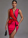 Dress 2022 New Women's Pink Bodycon Dress Elegant Sexy Mesh Insert Evening Club Party Dress High Quality