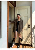 Long Sleeved Suit Jacket For Women's Fashion Korean Back Split Office Lady Blazer Coat 2023 Spring Autumn Jacket