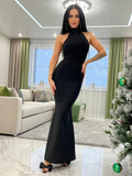 New Summer Women Halter Bandage Dress Sexy Sleeveless Backless Club Celebrity Evening Female Party Maxi Dress