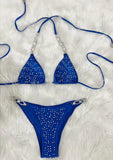 Zingj New Bikini Sexy Hot Diamond Split Women's Swimsuit Solid Color Strap Bikini