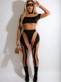 Sexy Neon Green Mesh Patchwork Jumpsuits Women New Long Sleeve Sheer Skinny Rompers Night