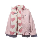 Wool With Padded Jacket And Coat On Both Sides Women's Y2K New Love Lazy Wind Fashion Cotton-Padded Jacket Casual Joker