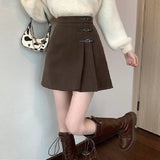Skirt Irregular Skirt Women Autumn And Winter New Fat Mm High Waist Thin Crops A Word 100-Fold