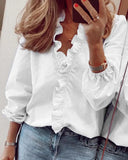 Women's Urban Leisure Long Sleeve Ruffle