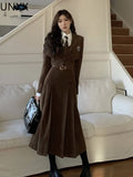 Autumn Suit Women's Retro Design College Style Short Coat+Shirt+Vest+Half Length Skirt Slim Versatile Four Piece Set