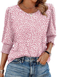 Color Women's Clothing 2025 Autumn Loose Leisure Printing Seven-Sleeve Round-Neck T-Shirt