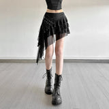 Trend 2025 Summer Women's New Solid Color Hottie High Waist Side Design Irregular