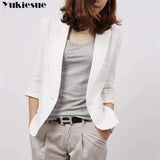 and Linen Small Suit Women's Jacket Autumn Spring and Summer Fashion Slim Slimming Cropped Sleeves Short Shirt