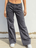 Low Waist Y2K Straight Leg Pants-Outfit