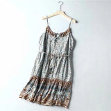 Queens Women Floral Print Sleeveless Beach Bohemian Mini Dresses Ladies Summer Rayon Boho Dress