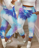 Styles Spring Summer Fashion Solid And Print Shirring Waist Pocket Design Casual Long Cargo Pants Sportswear Women's