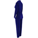 Summer Sets for Women 2020 New Navy Blue V Neck Long Sleeve Sexy 2 Piece Set Outfits High Quality Two Piece Set