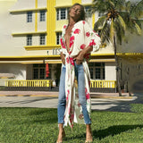 Zebra Pattern White Chiffon Tunic Plus Size Sexy Beach Wear Kimono Summer Clothing For Women Tops and Blouses Shirts