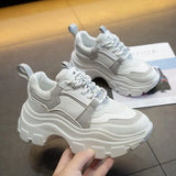 Sneakers Women Vulcanize Shoes Chunky Sneakers Reflective Platform Shoes Woman Basket Femme Dad Shoes Tenis