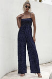 2020 New Fashion Sexy Spaghetti Straps Backless Women's Jumpsuits Summer Casual Soild Polka Dot Ladies Wide Leg