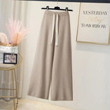 Winter Knitted Two Piece Set Women Casual Pullover Long Sleeve Knitting Sweater And Wide Leg Pants Sets For Women