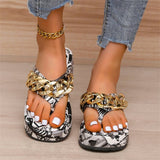size graffiti sandals outer wear2022new thick bottom beach sandals women's shoes women's herringbone sandals chain