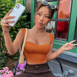 Short Sleeve Ribbed Crop TopOutfit
