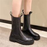 Wind Thick Bottom Martin Boots Spring And Autumn Mona The Same Smoke Tube Chelsea Short Boots Ladies Leather Boots Children's