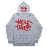Zipper Hoodies Minus Two Pattern Printing Solid Color Oversized Clothing 2023 New Punk Harajuku Leisure Best Selling
