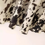 New Women's Animal Pattern Printing Silk Hystery Feeling Flute Half Skirt