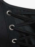 Gothic Lace Up Buckles A Line Sleeveless Dress Women Solid High Waisted
