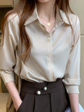 Elegant and Youth Woman Blouses Fashion Woman Blouse 2023 Clothing Female Satin Beautiful Women's Blouses In Promotions