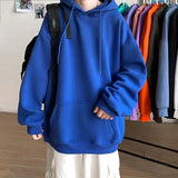 Cotton Hoodies Women Fashion Solid Color Casual Hooded Sweatshirt Streetwear Loose Hip Hop Pullover Hoodie Couple