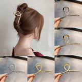 Women Elegant Gold Silver Hollow Geometric Metal Hair Claws Vintage Hair Clips Headband Hairpins Fashion Hair