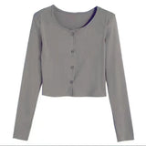 Sexy T-shirt Women Long Sleeve Two Piece Tops Solid Irregual Tank + Cardigan E Girl Crop Tops Spring Fashion Tee