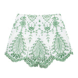 Women's Embroidery Sclum Brying V-Neck Shorts 2731267
