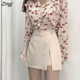 Skirts Women Irregular Solid Side-slit Stretchy Korean Style Trendy Chic OL High Waist Female Bottom Popular Spring