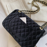 Solid Color Velvet Quilted BagOutfit