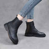 Leather Martin Boots Girl Retro Style British