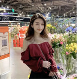 Summer 2 pcs sets Women Chiffon Patchwork Mesh Off Shoulder Shirt+A Line Draped Solid Skirt set Female Ruffles Casual