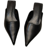Spring New Temperament Show Thin Pointed Cat And Baotou Cool Slippers Women Wear Fine And Leisure Muller Half