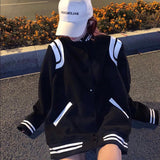 flocking embroidery contrast color stitching baseball uniform jacket women's 2022 new loose casual all-match jacket