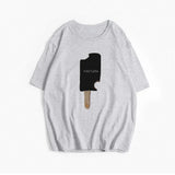 Sales Of Retro Simple Print T-Shirts In The Summer Free-Round Collar Pure Cotton Short