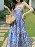 Women Fashion Print Backless Strap Slim Bohemian Long Beach Dress Robe Longue Prom Dress Abiti Eleganti Donna Da Cerimonia