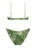 smocked bikini set with floral