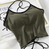 Corduroy Backless Crop