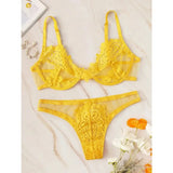 Women Lingerie set See-through Lace Babydoll Unpadded Bra HIgh Waist G-String Thong Underwear
