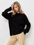 Zingj / Winter 2024 Round Collar Loose Long Sleeve Basic Casual Sweater