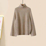 Women Sweater Suit Autumn Winter Turtleneck Knitting Sweater and Wide Leg Pants Sets Elegant Loose Jumpers Oversized