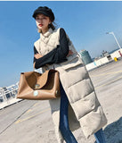Long Vest Winter Coat Women Sleeveless Down Jacket Slim Female Quilted Coat Femme Korean Waistcoat