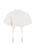 Summer Crop Top Loose Casual Shirt Women Puff Sleeve Turtleneck Gothic Vintage Harajuku Shirt Fashion Chinese Style