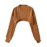 Sweater For Women Vintage Loose Casual Long Sleeve Knit Sweater Y2k Hollow Out Streetwear
