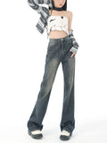Jeans Pants Women Vintage Denim Ladies Jeans High Waist Fashion Pocket Trousers Wide Leg