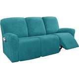 2 3 Seater Velvet Recliner Sofa Cover Elastic Split Design Relax Sofa Slipcover Solid Lounge Armchair Covers With Side